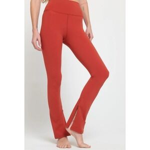 Spiritual Gangster Women Size Large Vivienne Zip Flare Pants Redstone Athleisure